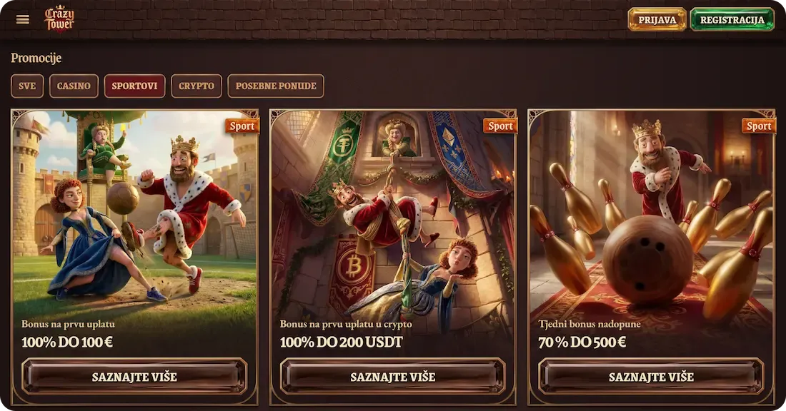 crazytower casino bonus sport